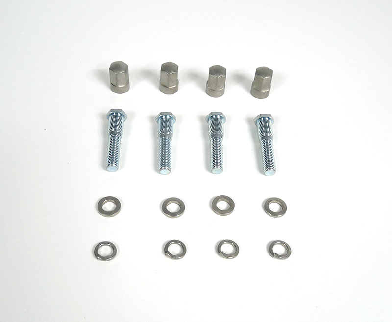 Lambretta Wheel rim, tubeless screw kit for SIP rims, 4 x studs, nuts, spring and flat washers, stainless steel, MB